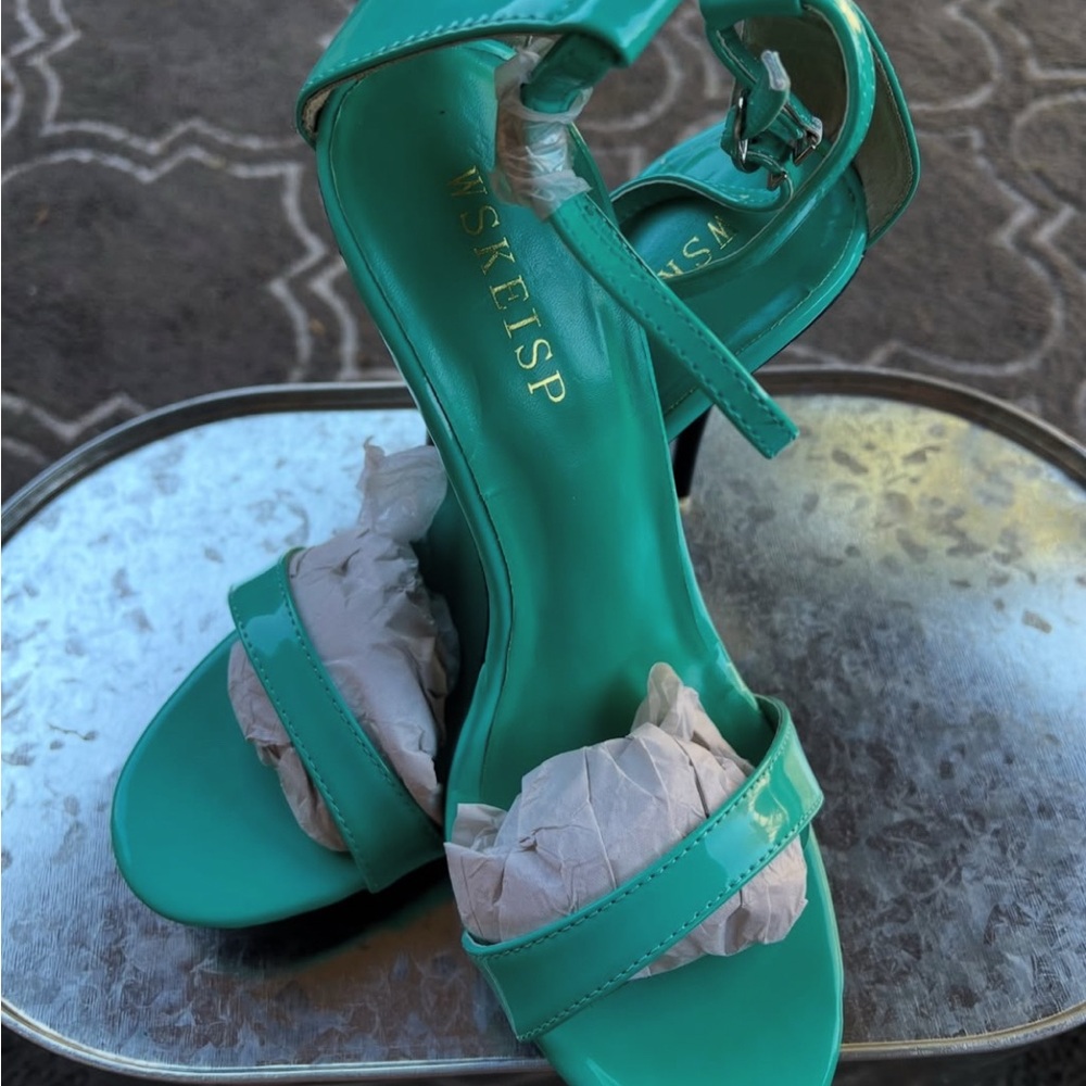 Women's Green Heeled Sandals